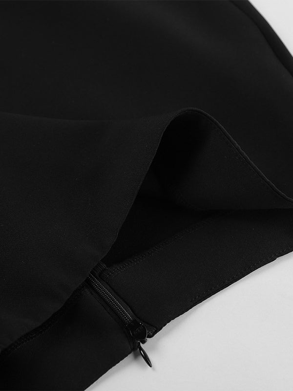 Hourglass Blazer Set For Women - Black Old Money Peplum Suit With Mini Skirt - 2026 Spring Work Event Outfit