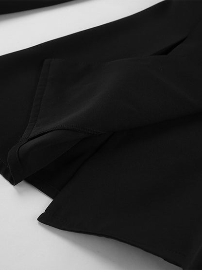 Hourglass Blazer Set For Women - Black Old Money Peplum Suit With Mini Skirt - 2026 Spring Work Event Outfit