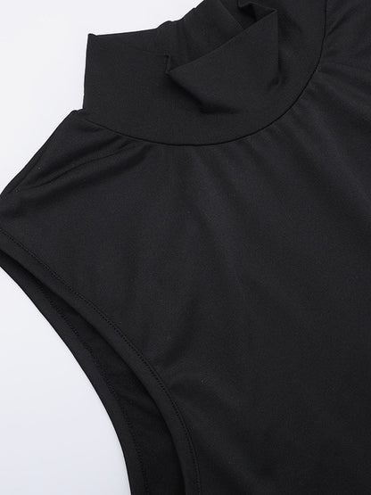 Backless Maxi Dress For Women - Butterfly Detail Mock Neck Black Bodycon Long Dress - Summer Night Out Clubwear 2026