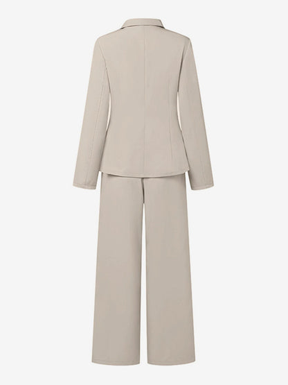 Elegant Wrap Blazer Women 2 Piece Set - Slim Fit Tie Waist Wide Leg Pantsuit - Spring Business Casual 2026