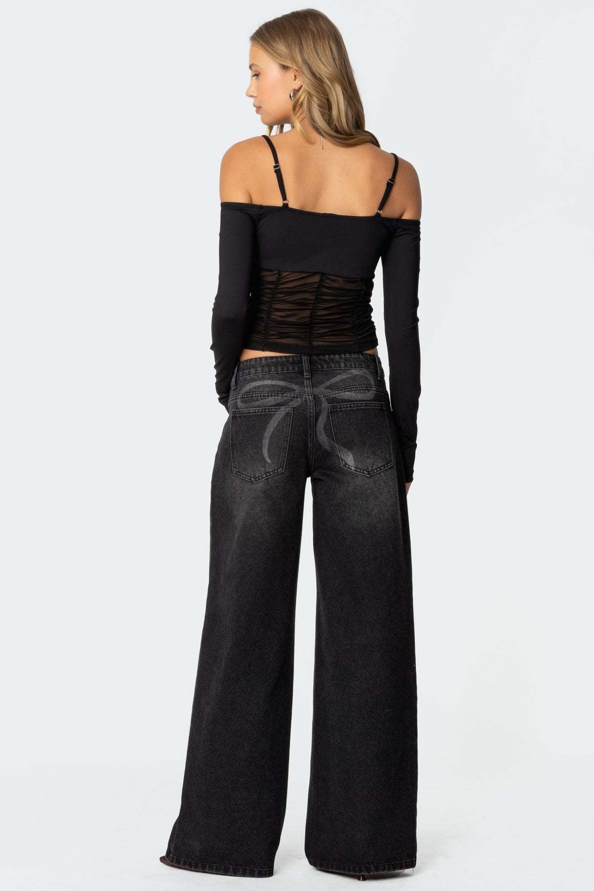 Low Rise Wide Leg Baggy Jeans For Women - Medium Wash Vintage Y2K Loose Fit Denim - Summer Casual Streetwear 2026