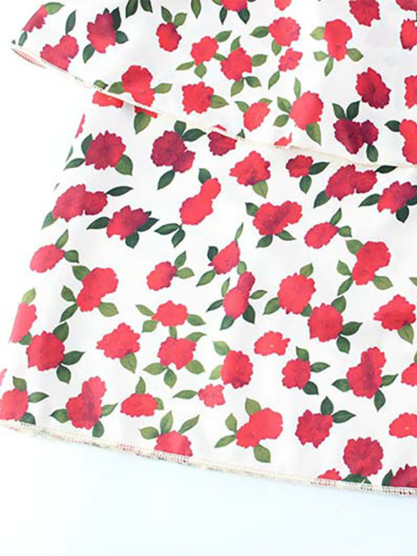Floral Backless Maxi Dress For Women - Flowers Print Tiered Ruffle Hem High Slit Halter Gown - Summer Sexy Date Night Outfit 2026