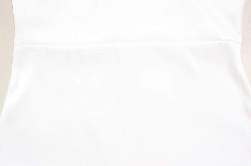 White Satin Women Maxi Dress - Elegant Silk Style Cowl Neck Backless Sleeveless Gown - Summer Evening Party Prom 2026