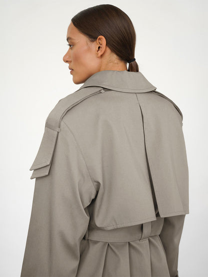 Double Breasted Trench Coat For Women - Belted Classic Longline Overcoat - Spring Chic Office-to-dinner Outerwear 2026