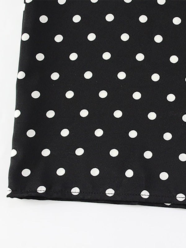 Polka Dot Maxi Dress For Women - Black Vintage Peter Pan Collar Bodycon Pencil Dress - Summer Date Night 2026