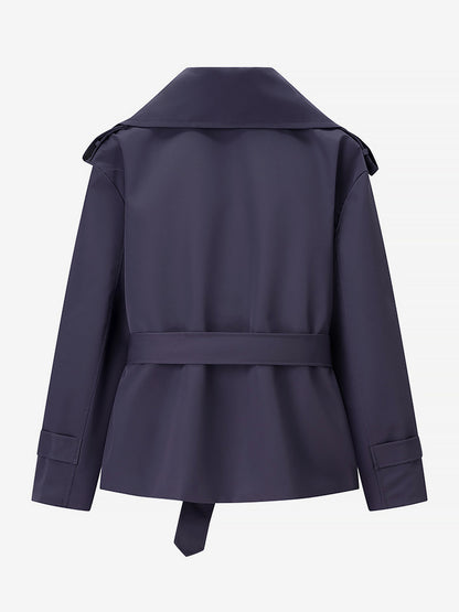 Cropped Trench Coat Women's Short Jacket - Chic Belted Slim Fit Windbreaker - Spring Office-to-dinner Daily Outerwear 2026