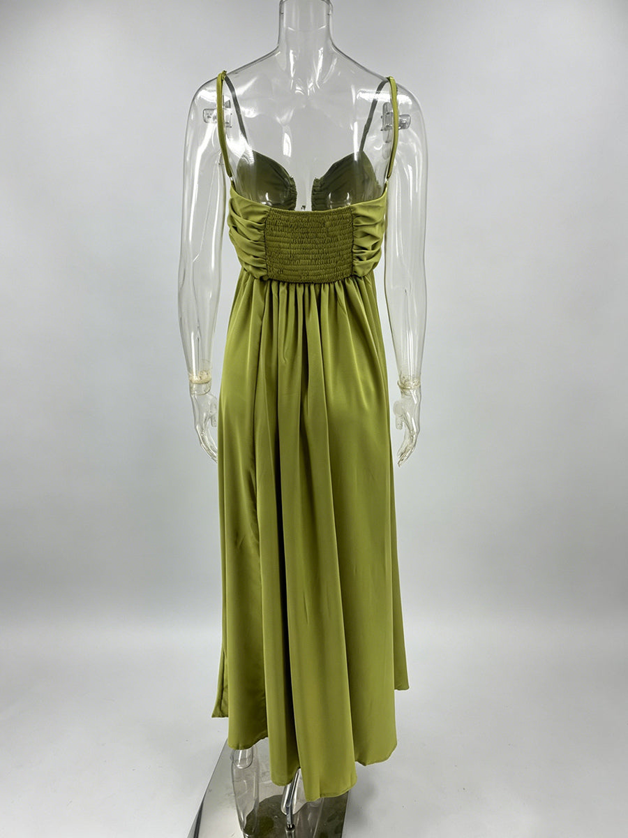 Sexy Cutout Maxi Dress For Women - Ruched Bust Spaghetti Strap Boho Flowy Sundress - Summer Beach Vacation 2026