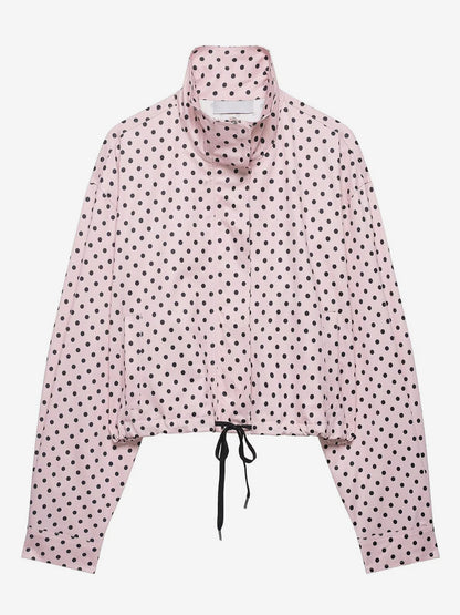 Polka Dot 2 Piece Set For Women - Casual Crop Jacket And Shorts - Spring Streetwear 2026