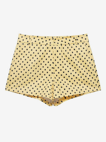Polka Dot 2 Piece Set For Women - Casual Crop Jacket And Shorts - Spring Streetwear 2026