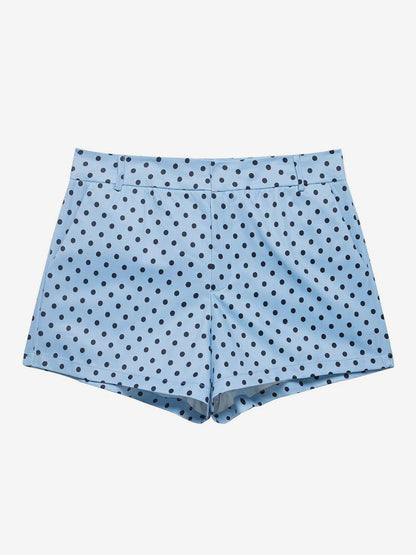 Polka Dot 2 Piece Set For Women - Casual Crop Jacket And Shorts - Spring Streetwear 2026