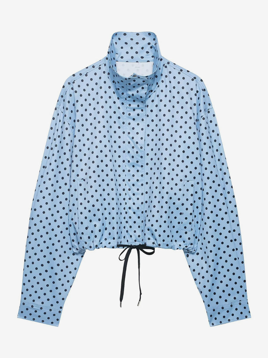 Polka Dot 2 Piece Set For Women - Casual Crop Jacket And Shorts - Spring Streetwear 2026