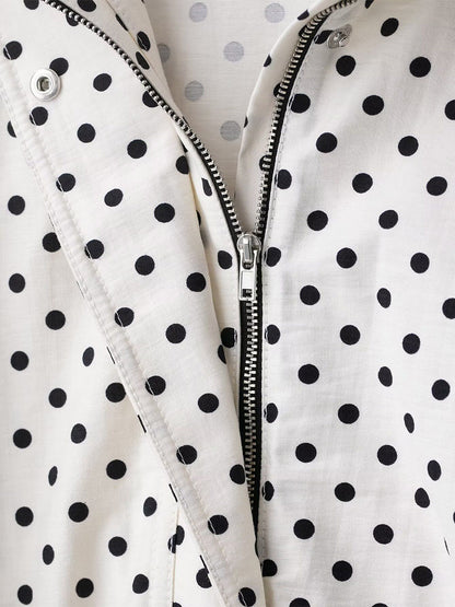 Polka Dot 2 Piece Set For Women - Casual Crop Jacket And Shorts - Spring Streetwear 2026