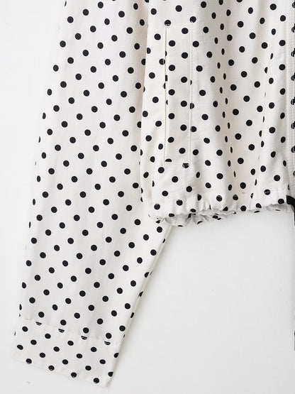 Polka Dot 2 Piece Set For Women - Casual Crop Jacket And Shorts - Spring Streetwear 2026
