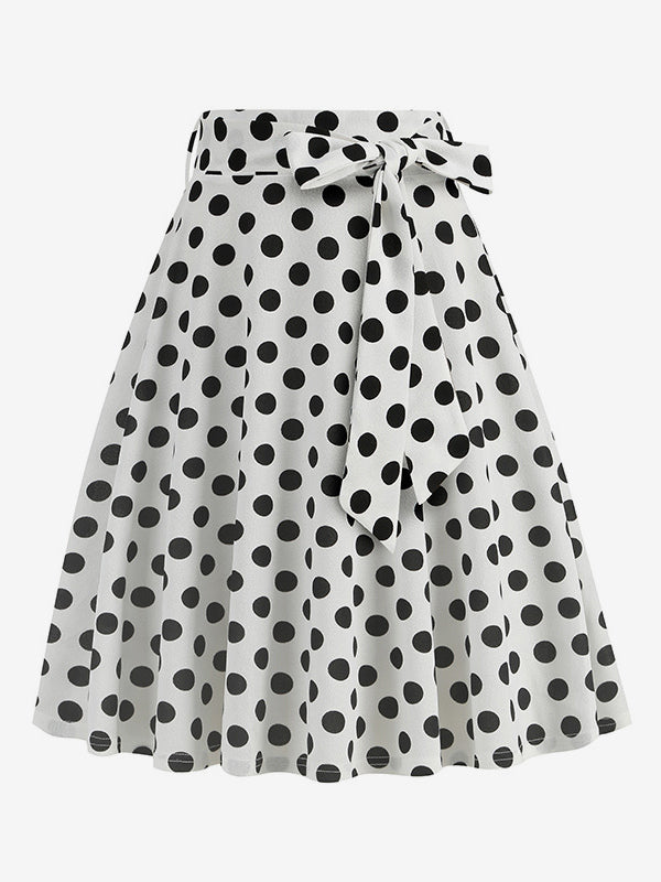 Vintage 1950s Printed Skirt For Women - Retro High Waisted A-Line Swing Midi Skirt With Belt - Summer Tropical Party 2026