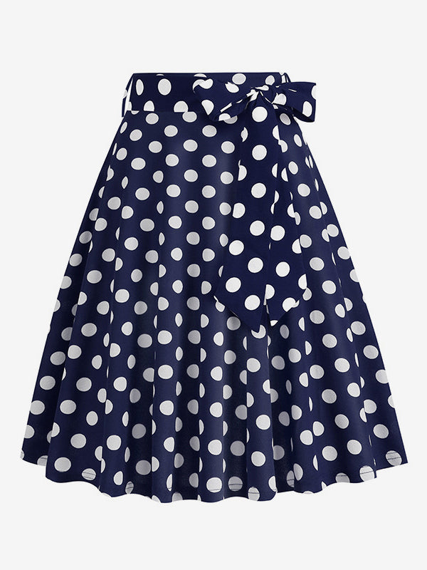 Vintage 1950s Printed Skirt For Women - Retro High Waisted A-Line Swing Midi Skirt With Belt - Summer Tropical Party 2026