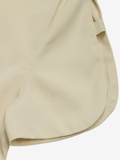 Blouse For Women Apricot V-Neck Casual Short Sleeves Summer Tops