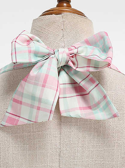 Chic Fitted Blue Plaid Gown With A Line Skirt Perfect For Summer Parties