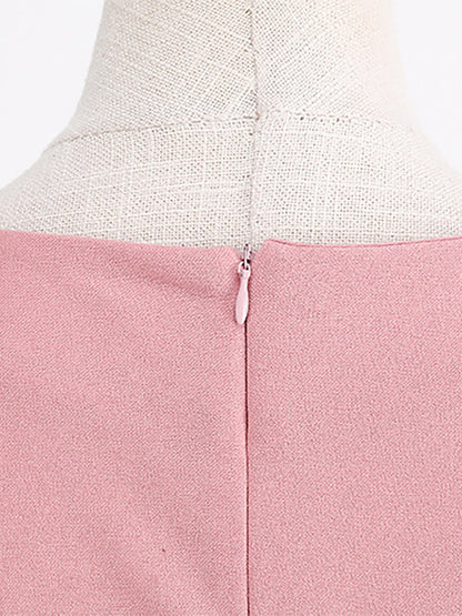 Chic Fitted Pink Gown With A Line Skirt Perfect For Summer Events