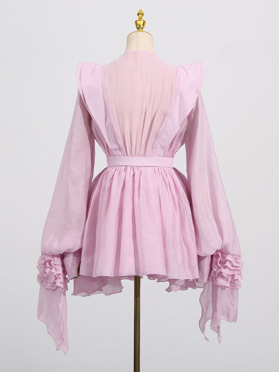 Chic Fitted Pink Gown With Layered Ruffle Perfect For Summer