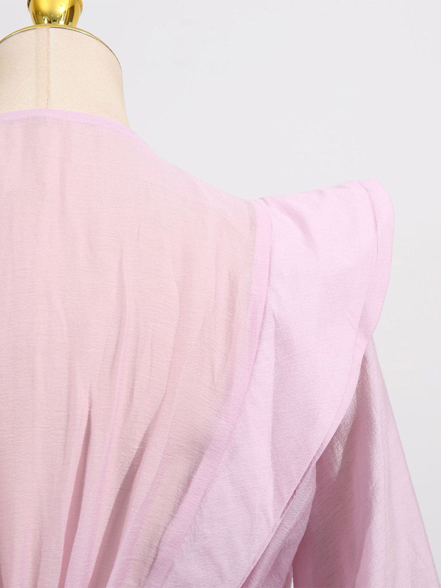 Chic Fitted Pink Gown With Layered Ruffle Perfect For Summer