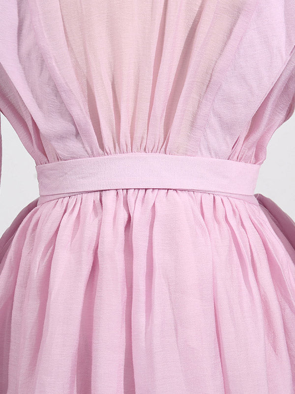 Chic Fitted Pink Gown With Layered Ruffle Perfect For Summer