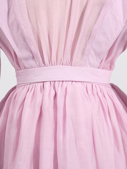 Chic Fitted Pink Gown With Layered Ruffle Perfect For Summer