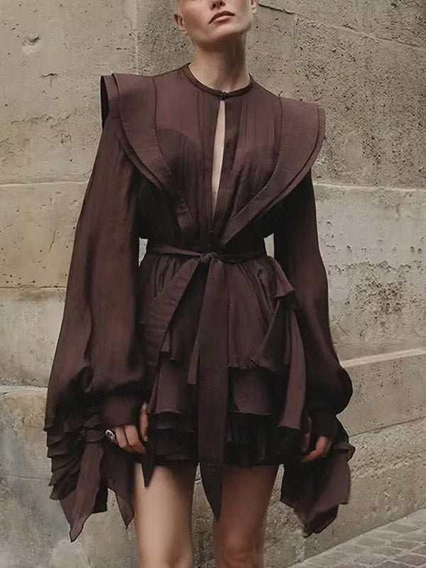 Chic Fitted Pink Gown With Layered Ruffle Perfect For Summer