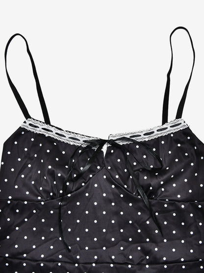 Chic Fitted Black Gown With Polka Dots Perfect For Casual Outings