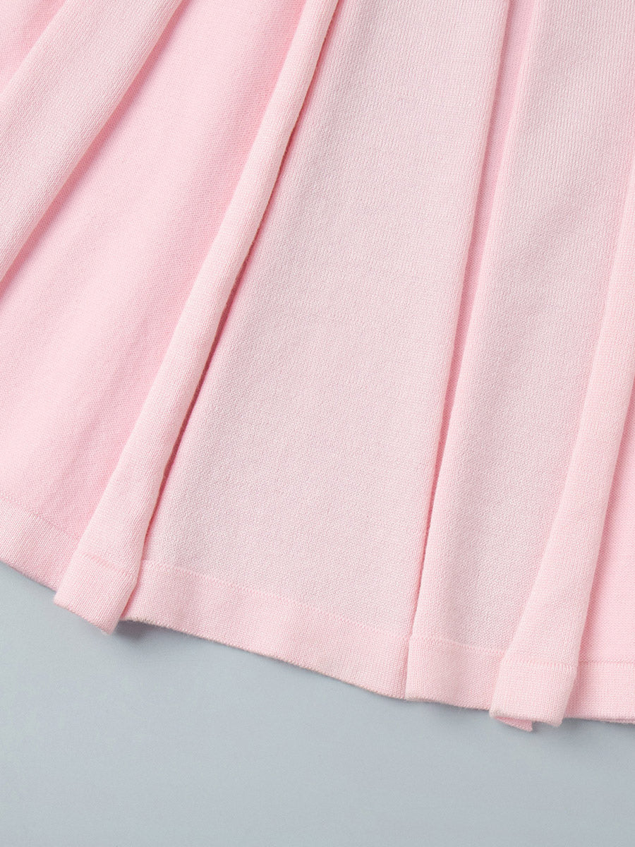 Soft Pink V Neck Knit Maxi Dress For Women Elegant Daily Style