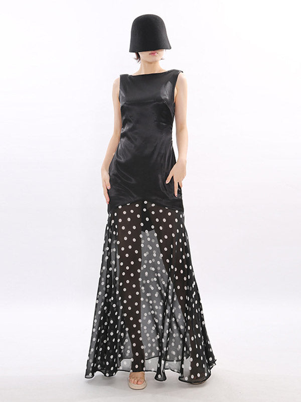 Party Dress Maxi Black Sleeveless Elegant High Rise Semi Formal Summer Dress