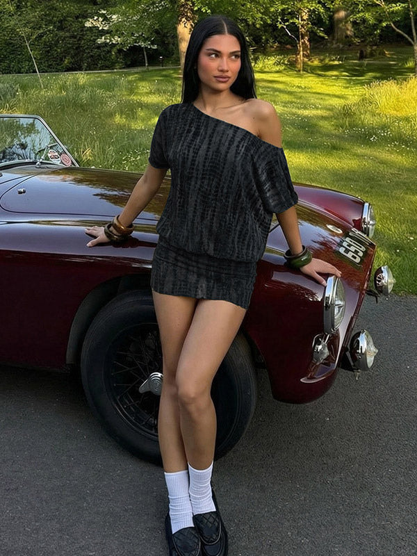 Night Out Dresses Blue Polyester Short Sleeves Backless Summer Dress