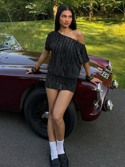 Night Out Dresses Blue Polyester Short Sleeves Backless Summer Dress