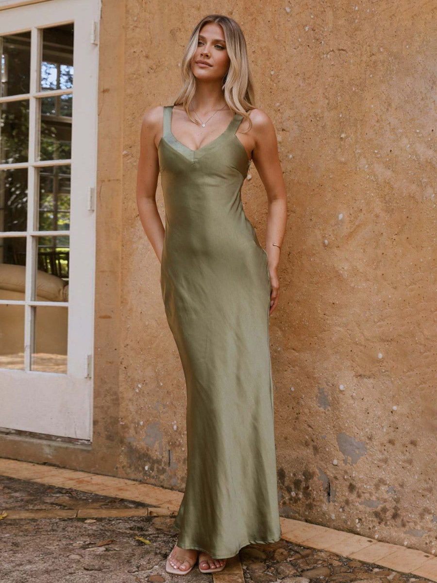 Party Dress Maxi Royal Blue Straps Neck Sleeveless Backless Sexy Semi Formal Gown