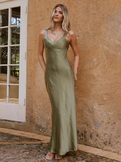 Party Dress Maxi Royal Blue Straps Neck Sleeveless Backless Sexy Semi Formal Gown