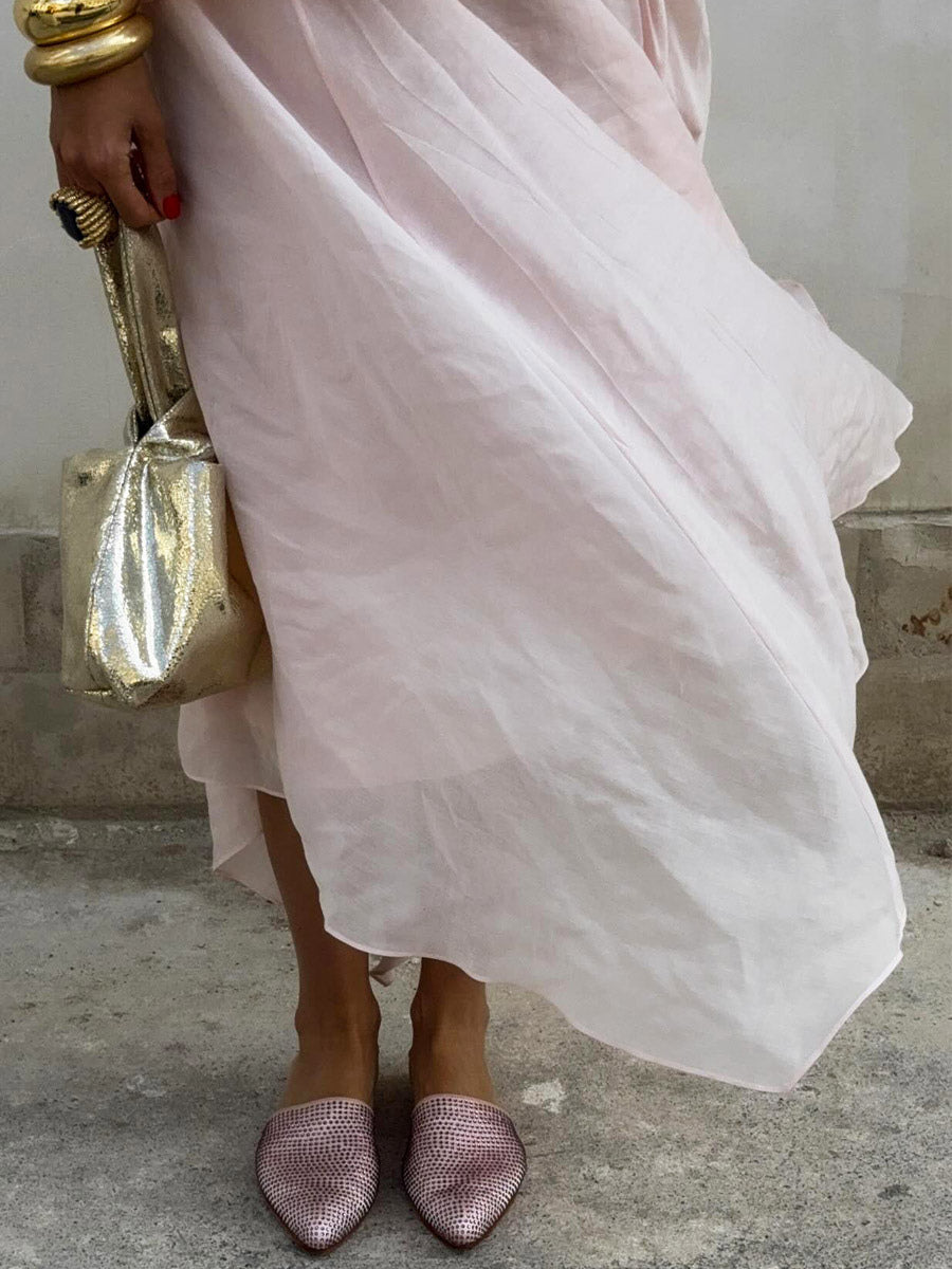 Two Piece Sets Pink Chic Daily Velour Straps Neck Sleeveless Backless Summer Top Skirt Sets