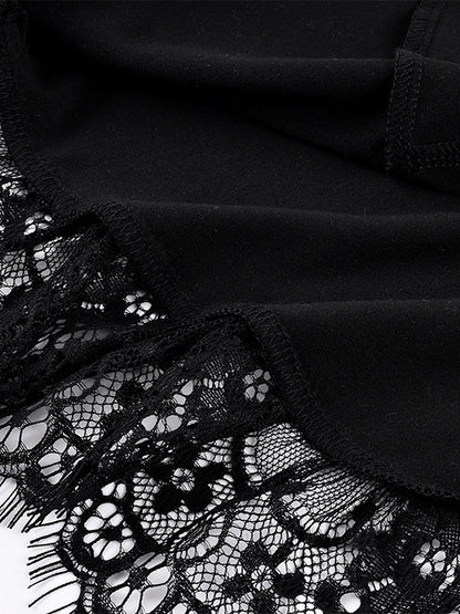 Vest Black Cami Top Straps Neck Lace Casual Backless Women Summer Camis
