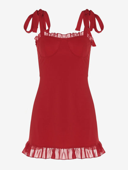 Party Ready Ruffle Strap Bodycon Dress Slimming Stylish For Clubbing