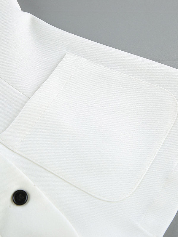 Two Piece Sets White Dating Buttons Chic Jewel Neck Sleeveless Skirt Set
