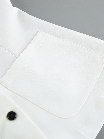 Two Piece Sets White Dating Buttons Chic Jewel Neck Sleeveless Skirt Set
