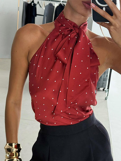 Black Cami Top Halter Sleeveless Chic Camis For Women