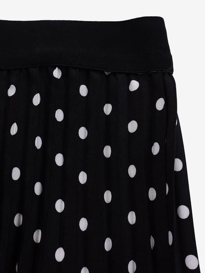 Two Piece Sets Black Casual Polka Dot Street Wear Turndown Collar Short Sleeves Skirt Set