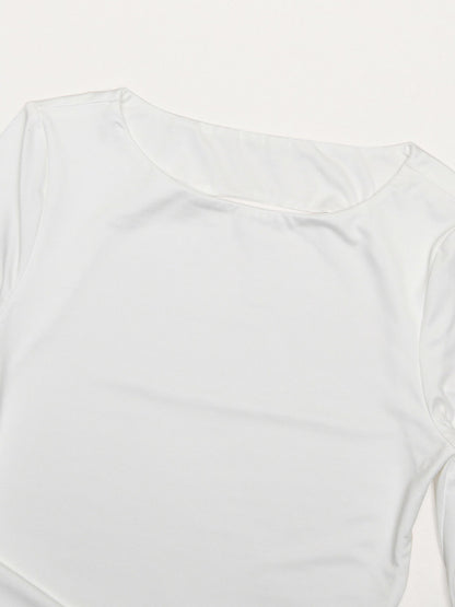 Party Dress Maxi White Jewel Neck Long Sleeves Sexy Semi Formal Dress