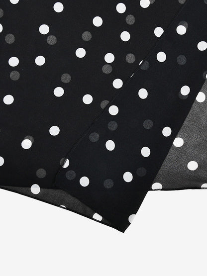 Vacation Dresses Maxi Sleeveless Polka Dot V-Neck Sexy Black Dress