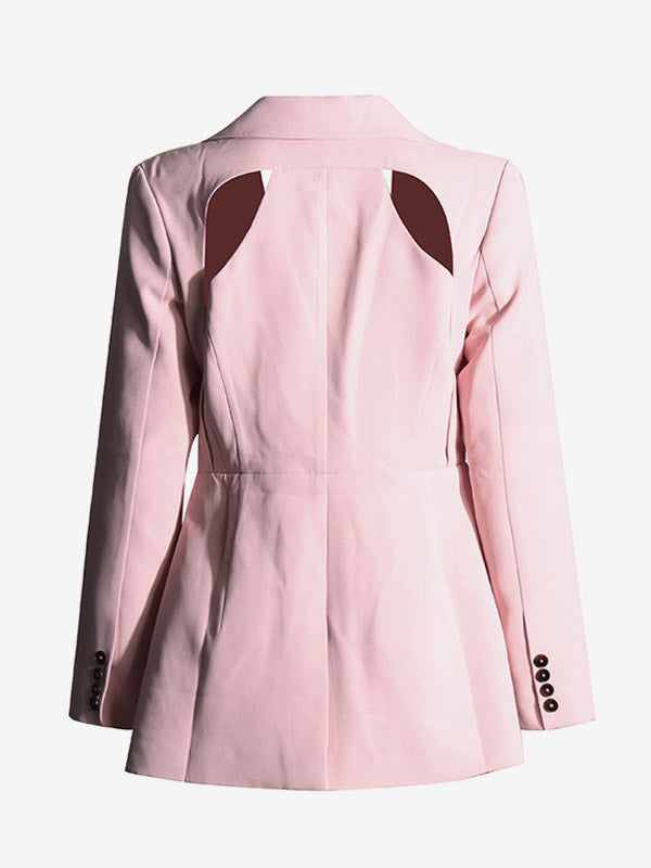Blazer For Women Chic Cut Out Long Sleeves Outerwear