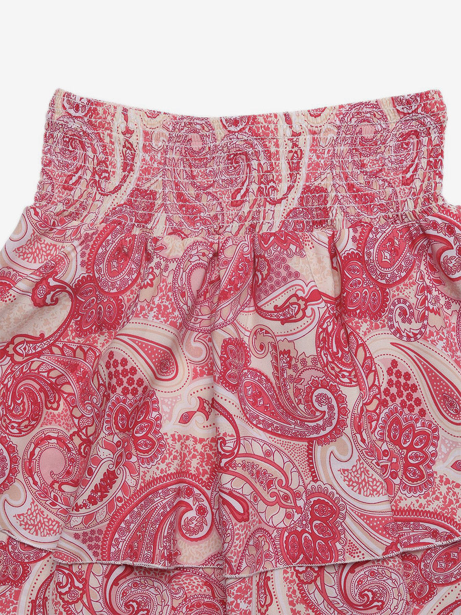 Two Piece Sets Rose Casual Floral Print Resort Wear Sleeveless Skirt Set