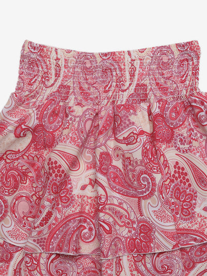 Two Piece Sets Rose Casual Floral Print Resort Wear Sleeveless Skirt Set