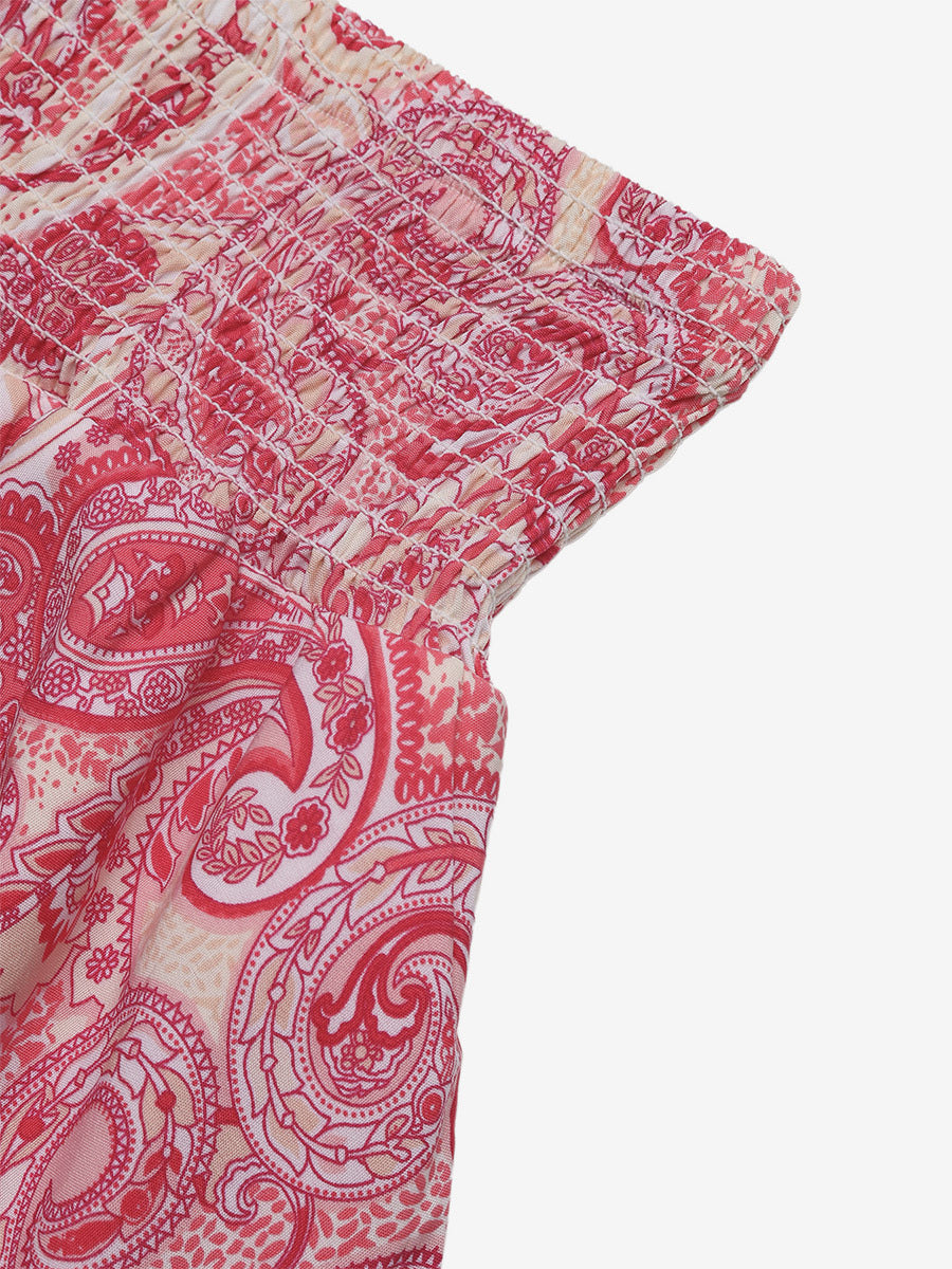 Two Piece Sets Rose Casual Floral Print Resort Wear Sleeveless Skirt Set