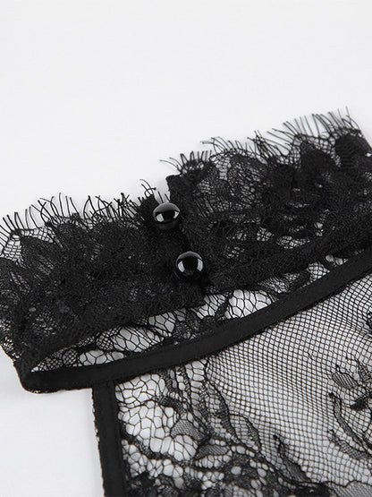 Two Piece Sets Black Daily Casual Lace Chic Sleeveless Skirt Set
