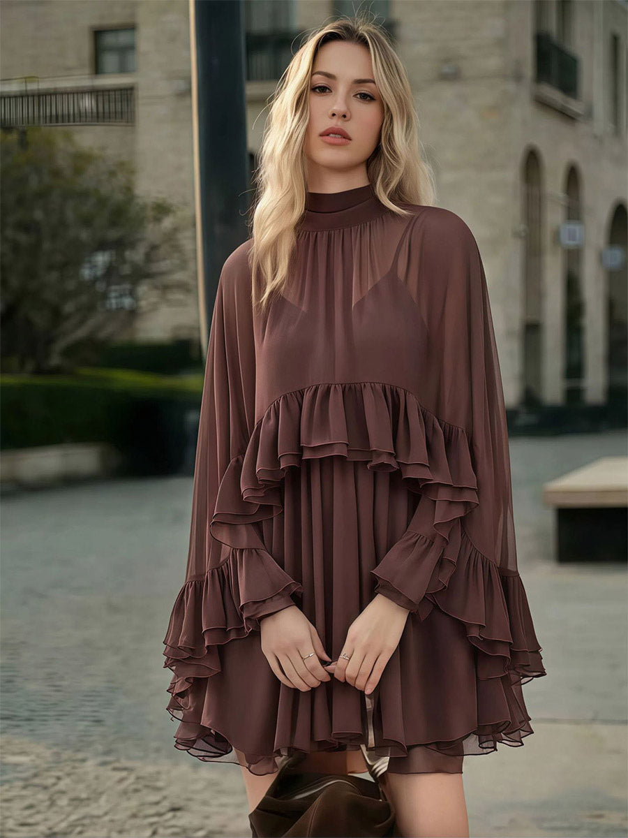 Two Piece Sets Rose Casual Ruffles Daily Casual Skirt Set