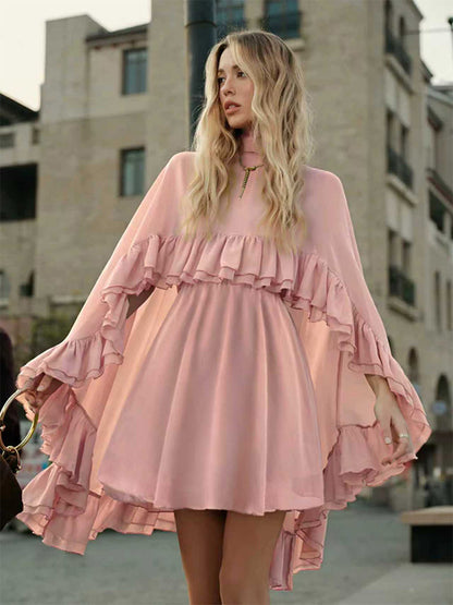 Two Piece Sets Rose Casual Ruffles Daily Casual Skirt Set